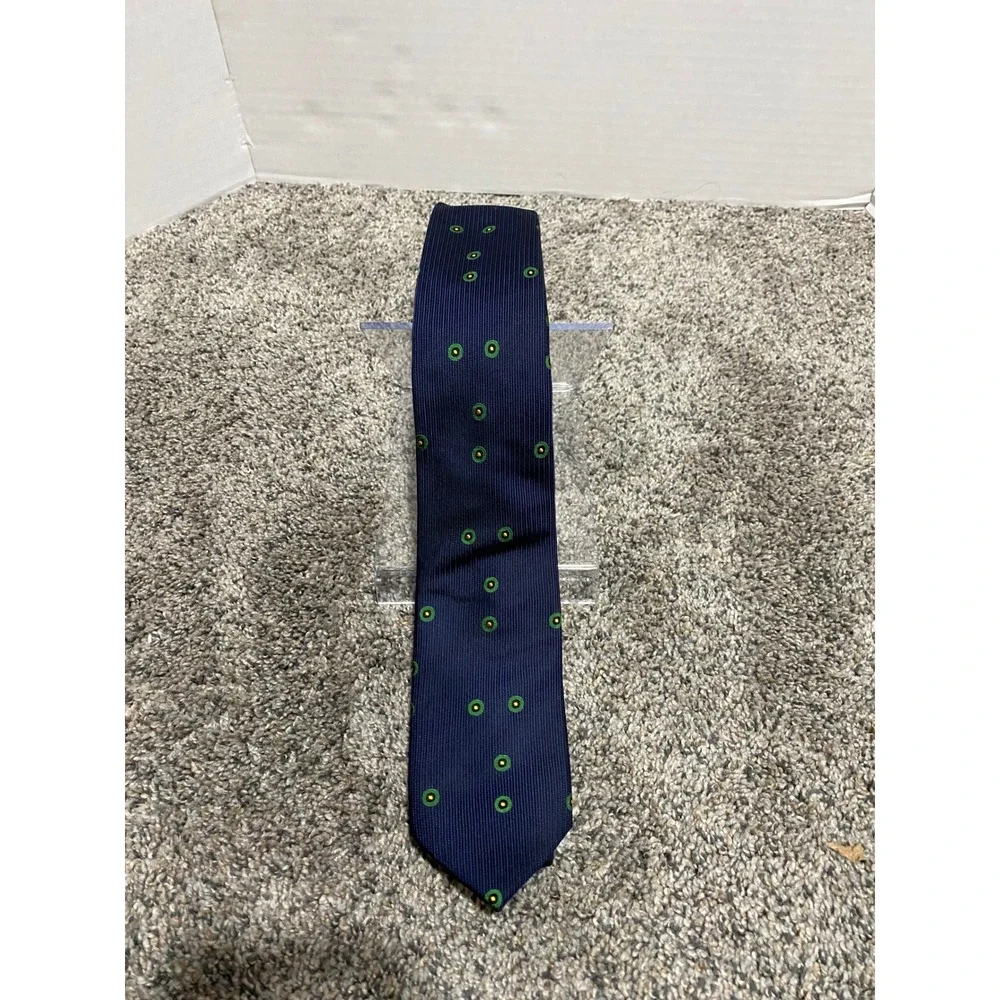 Necktie Ben Sherman Mens Navy Blue Excellent Silk Geometric Target Pattern OS